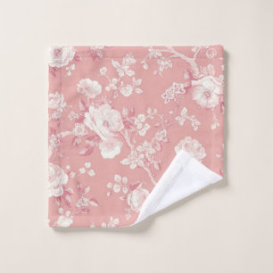 Rosa Hauch Rosa Vintage-Rosen-Toile-Blumenmuster Waschlappen