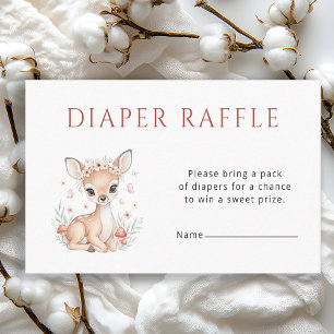Rosa Hauch Wald Reh Mädchen Windel Raffle Begleitkarte