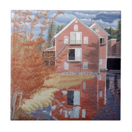 Rosa Haus im Herbst Fliese