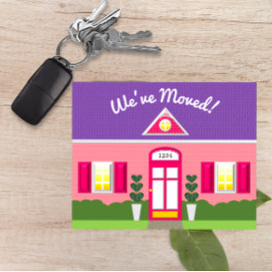 Rosa Haus-Traum-Zuhause-neue Adressen-Postkarte Ankündigungspostkarte