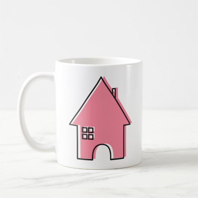 Rosa Hauskaffee-Tasse Kaffeetasse (Links)