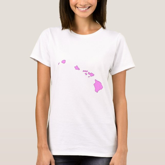 rosa hawaiische Insel T-Shirt (Vorderseite)