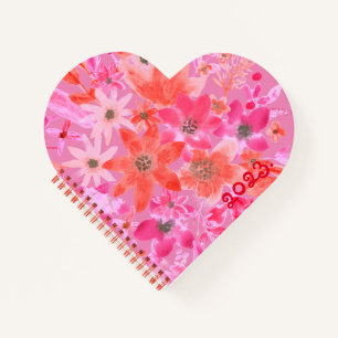 Rosa Heart-förmiges Spiralheft Notizbuch