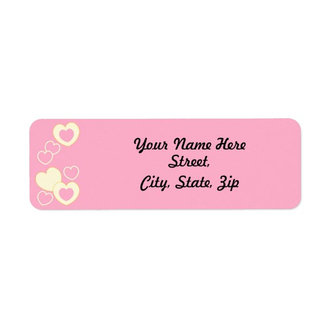 Rosa HeartEyelet Rücksendeadresse Sticker (Vorne)
