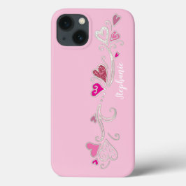 Rosa Hearts Glitzer Girly Girl Case-Mate iPhone Hülle