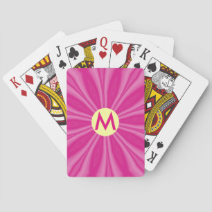 Rosa heiße, strahlende Sonnenexplosion-Monogramm g Spielkarten