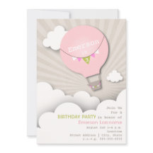 Rosa Heißluft-Ballon-u. des Wolken-Mädchens