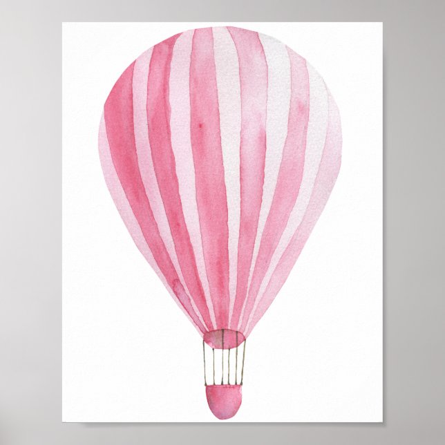 Rosa Heißluftballon - aerostat Poster (Vorne)