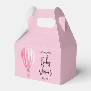 Rosa Heißluftballon Babydusche Geschenkschachtel
