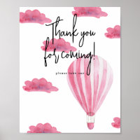 Rosa Heißluftballon - Danke, dass du gekommen bist