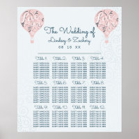 Rosa Heißluftballon Hochzeitstisch