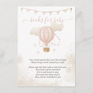 Rosa Heißluftballon Wolken Baby Shower Begleitkarte