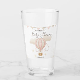 Rosa Heißluftballon Wolken Glas