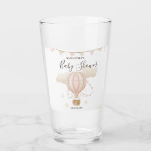 Rosa Heißluftballon Wolken Glas