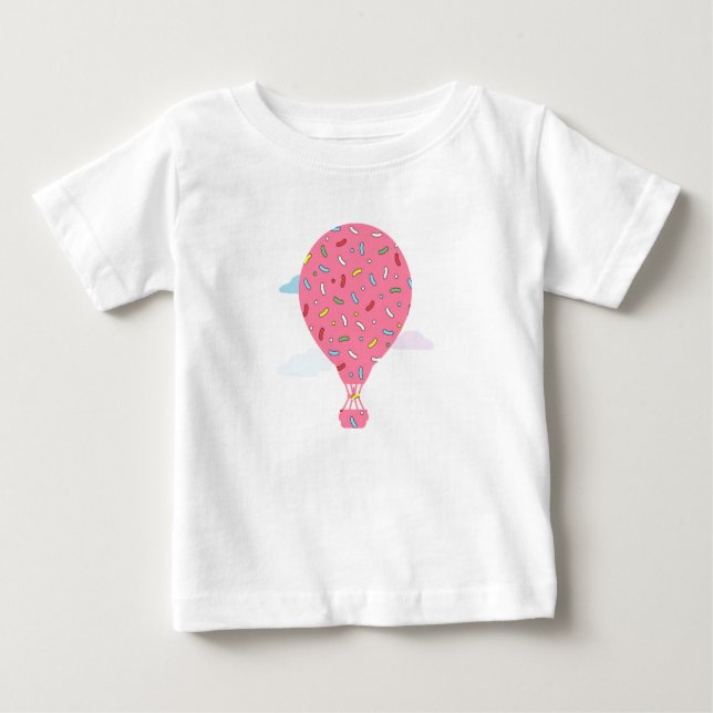 Rosa Heißluftballons Baby T-shirt (Vorderseite)