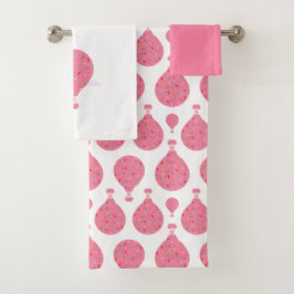 Rosa Heißluftballons Badhandtuch Set