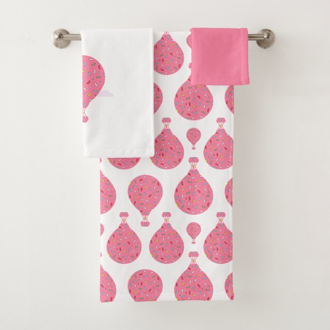 Rosa Heißluftballons Badhandtuch Set (Insitu)