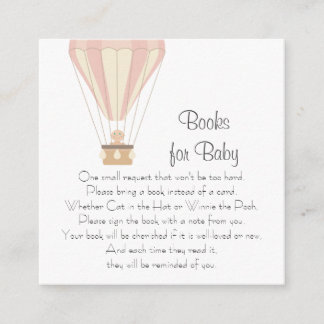 Rosa Heißluftballons Bücher für Baby Begleitkarte