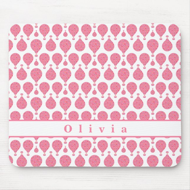 Rosa Heißluftballons Mousepad (Vorne)
