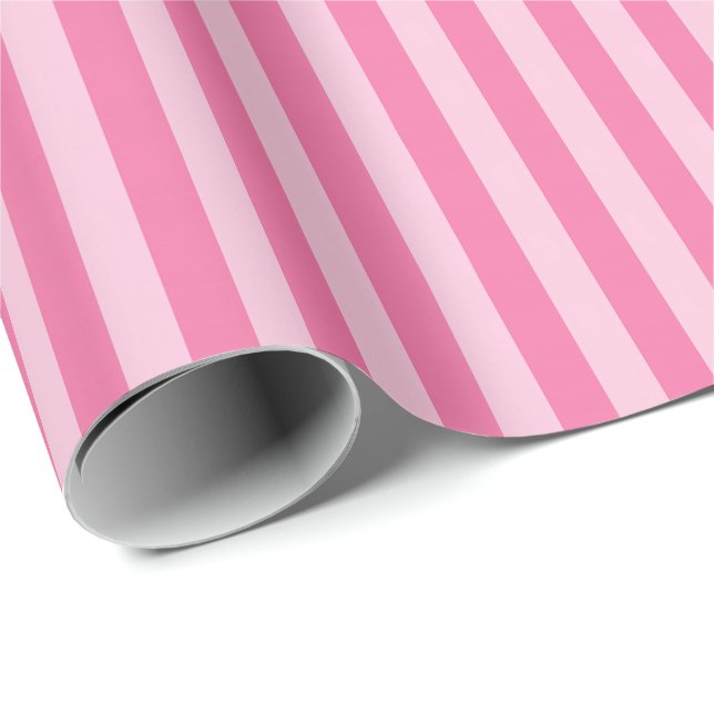 Rosa & Hellrosa Streifen Geschenkpapier (Rolleneckpunkt)