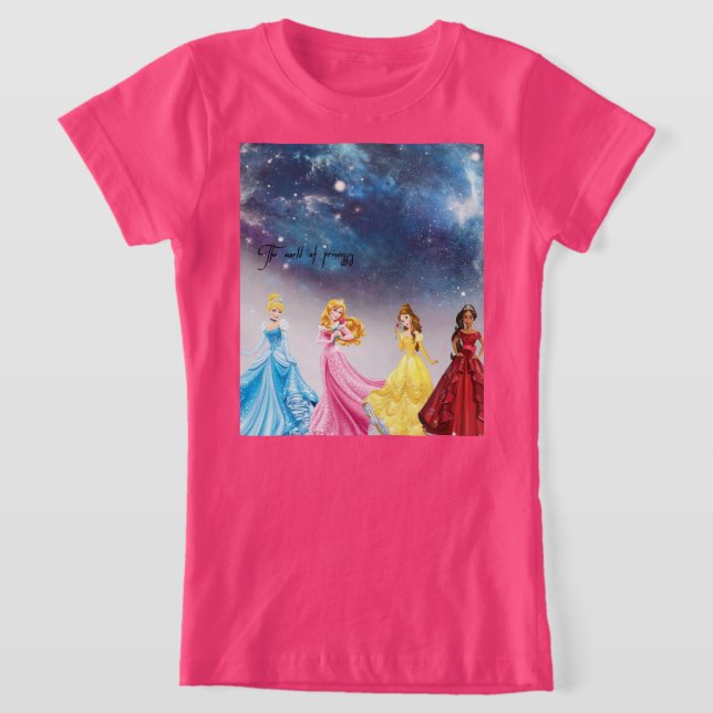 Rosa Hemd mit schönen Prinzessinnen  T-Shirt (Ablage )
