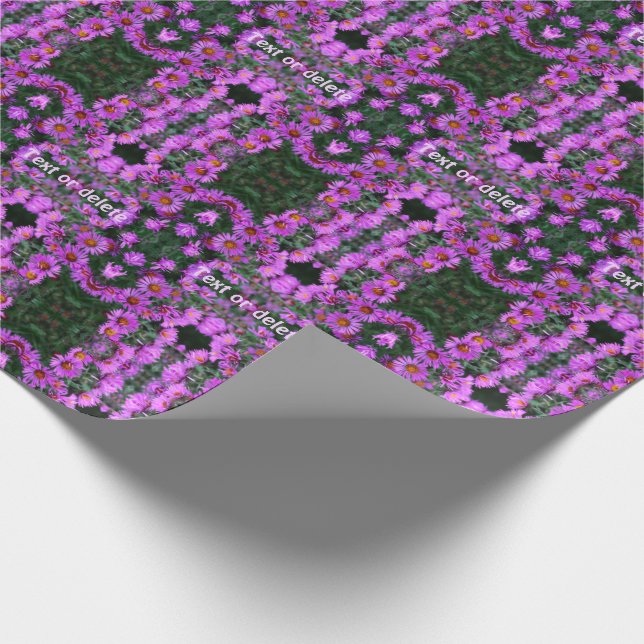 Rosa Herbst-Aster-Blume Personalisiert Geschenkpapier (Ecke)