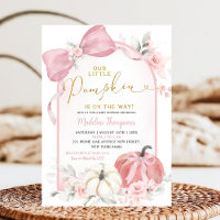 Rosa Herbst-Blumen-Coquette-Kürbis-Baby-Party