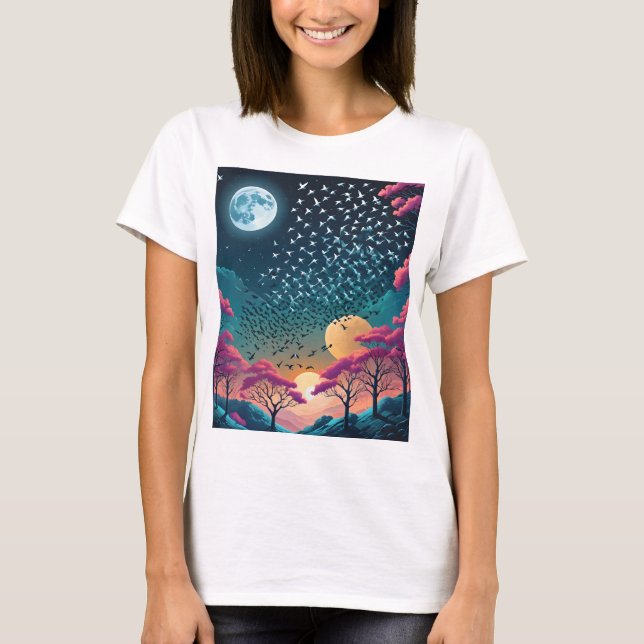 Rosa Herbstnacht T-Shirt (Vorderseite)