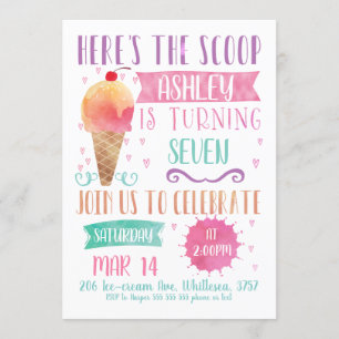 Rosa Heres Die Schottereis-Creme zum Geburtstag Einladung