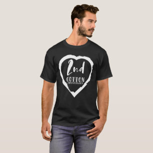 Rosa Herz 2. Cotton Hochzeitstag T-Shirt