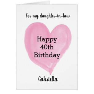 Rosa Herz 40. Geburtstagstochter