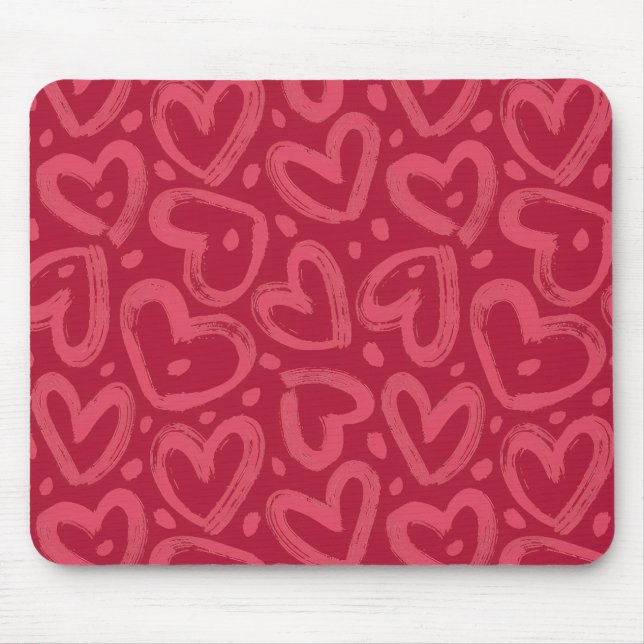 Rosa Herz Ästhetik-Mauspad Mousepad (Vorne)