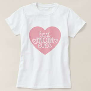 Rosa Herz Beste Mama je Typografie Muttertag T-Shirt