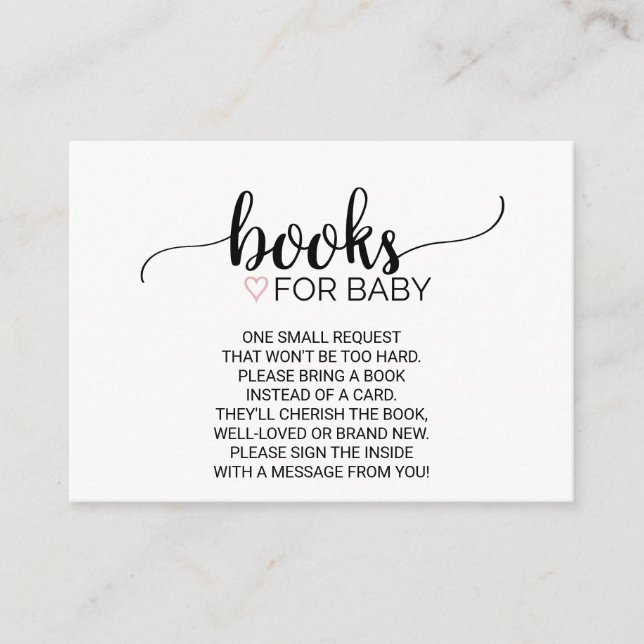 rosa Herz | Black Calligraphy Book Request Insert (Vorderseite)