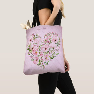 Rosa Herz Blumen-Tasche