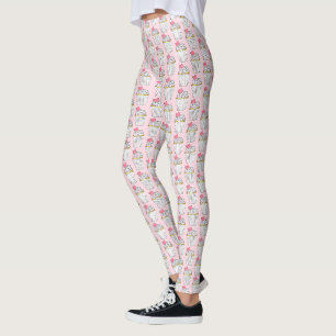 Rosa Herz Brautparty Hochzeit Valentine Cupcake Leggings
