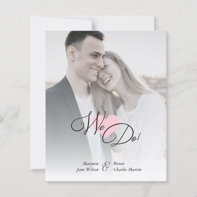 Rosa Herz Classic Romantik 2 Foto Hochzeit (Vorderseite)