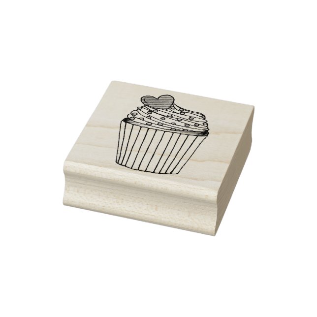 Rosa Herz Cupcake Sprinkles Liebe Hochzeits-Briefm Gummistempel (Stempel)