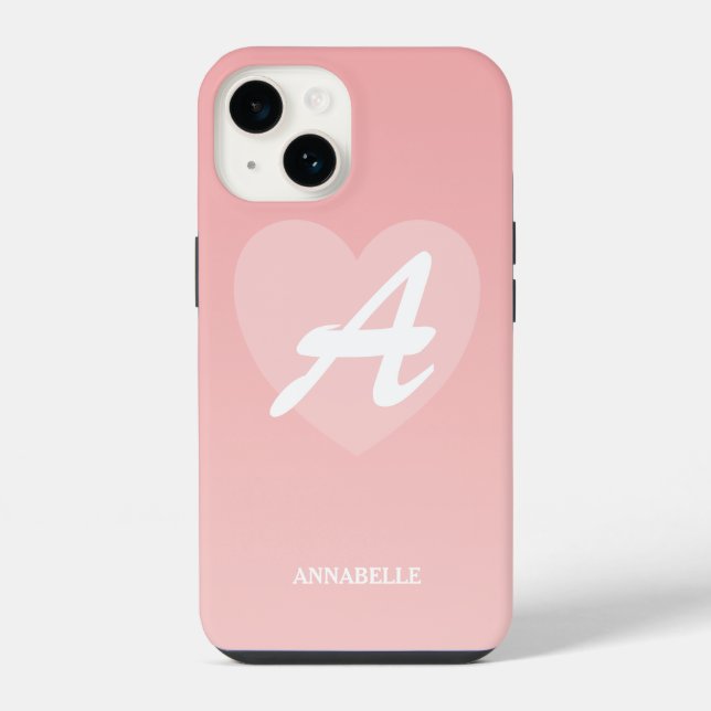 Rosa Herz Custom  iPhone Hülle (Rückseite)