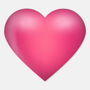 rosa Herz der Liebe-3D Herz-Aufkleber
