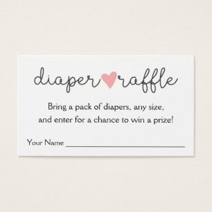 Rosa Herz Diaper Raffle Girl Baby Dusche