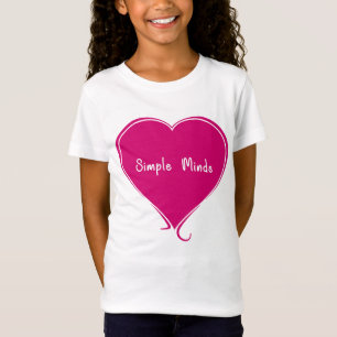 Rosa Herz 'Einfache Gemüter' Zuneigungsdesign T-Shirt