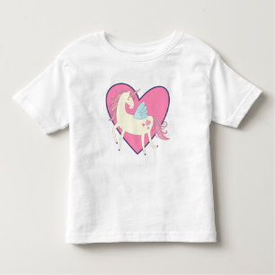 Rosa Herz Einhorn Kleinkind T-shirt