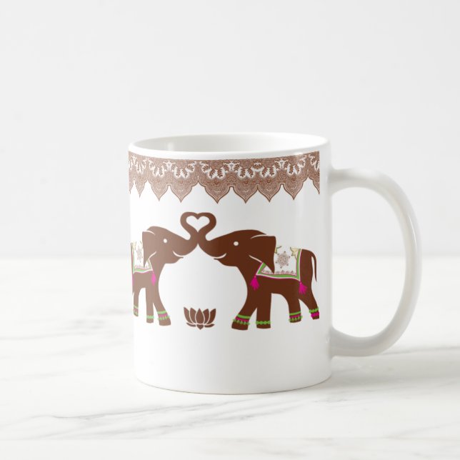 Rosa Herz-Elefant-Tasse Tasse (Rechts)