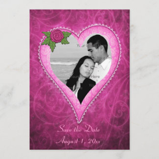 Rosa Herz Elegante Save The Date