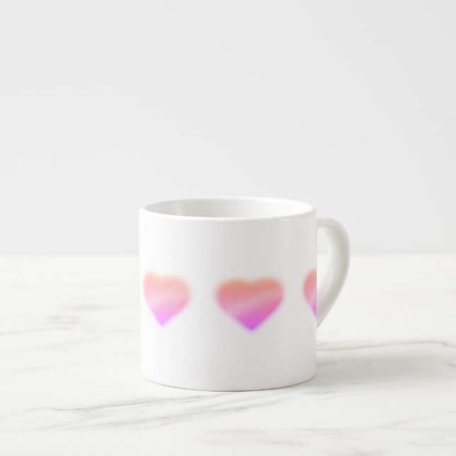 rosa Herz Espressotasse (Vorderseite Rechts)