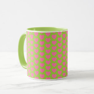 Rosa Herz-Grün Tasse