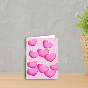 Rosa Herz-Gruppe punktiert Valentinsgruß Feiertagskarte