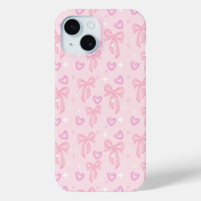 Rosa Herz-Handyhülle mit Schleife Case-Mate iPhone Hülle (Rückseite)