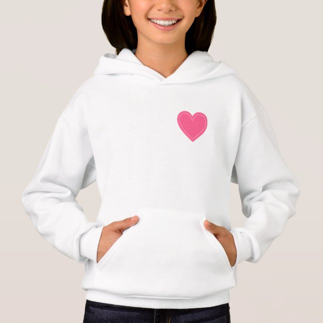 rosa Herz Hoodie (Vorderseite)